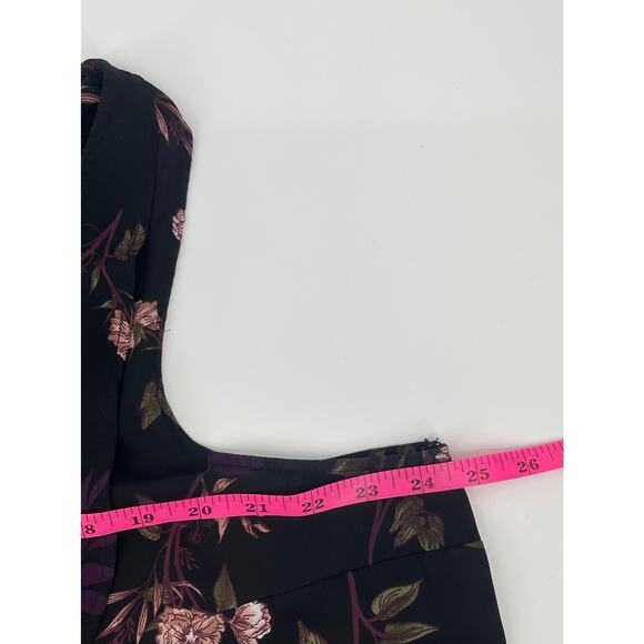 Torrid Black‎ Pink Purple Floral Top V-Neck Whimsigoth Ruffle Size 2X - Picture 6 of 8